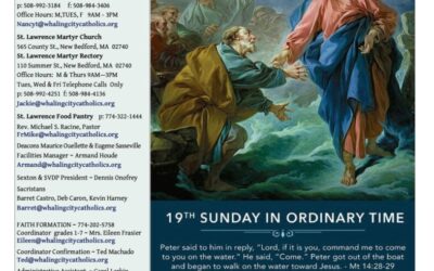 Bulletin for the 19th Sunday in Ordinary Time August 13, 2023