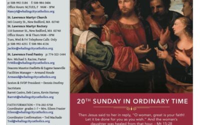Bulletin for the 20th Sunday in Ordinary Time August 20, 202