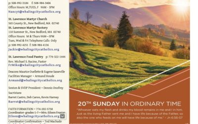 Bulletin for the 20th Sunday of Ordinary Time August 18, 2024