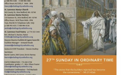 Bulletin for the 27th Sunday in Ordinary Time October 8, 2023