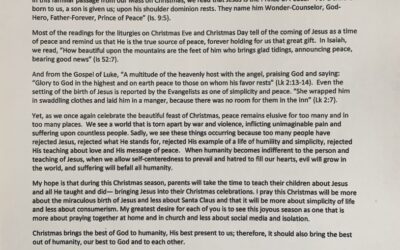 Most Reverend Edgar M. da Cunha, S.D.V., D.D. Christmas Message 2023