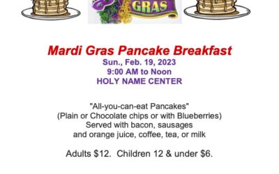 Mardi Gras Pancake Breakfast Sunday February 19th